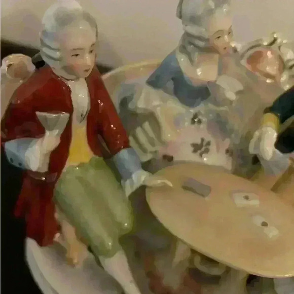 Vintage Grafenthal Victorian card players porcelain Stamped 1859 - Picture 4 of 10